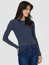 ONLY Dunkelblaues geripptes Damen-T-Shirt ONLY Valerie