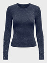 ONLY Dunkelblaues geripptes Damen-T-Shirt ONLY Valerie