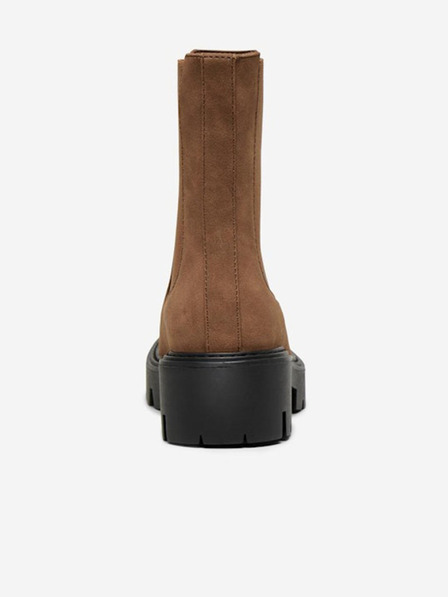 ONLY Braune Veloursleder-Chelsea-Stiefel ONLY Betty-1
