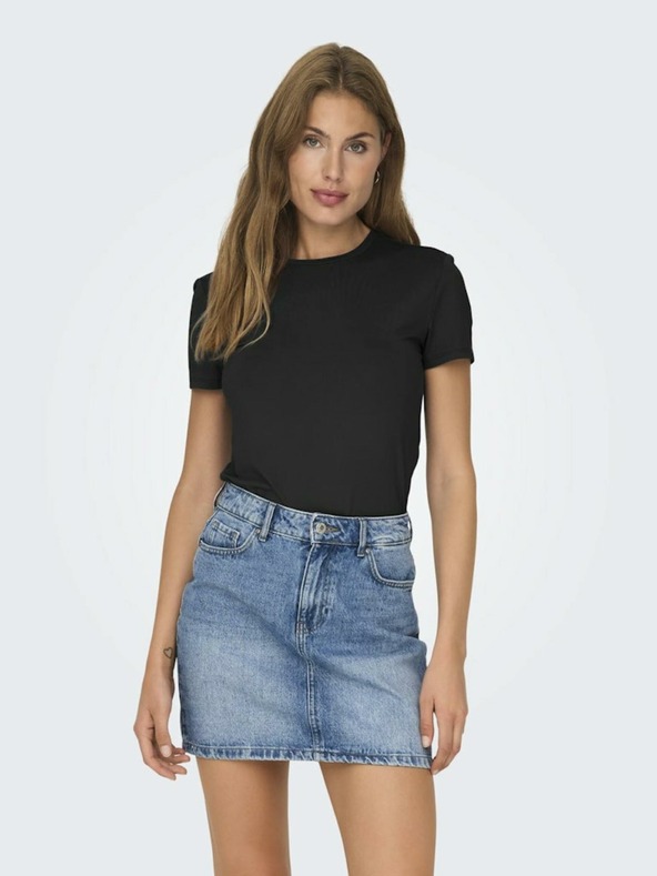 ONLY Schwarzes Basic-T-Shirt für Damen ONLY Lea