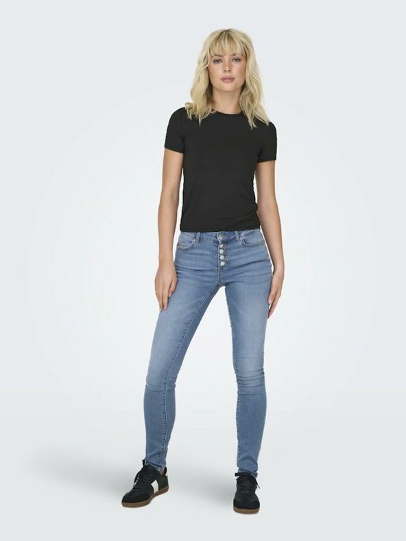 ONLY Schwarzes Basic-T-Shirt für Damen ONLY Lea