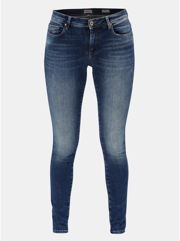 ONLY Blaue Skinny-Fit-Jeans mit Ripstop-Effekt ONLY