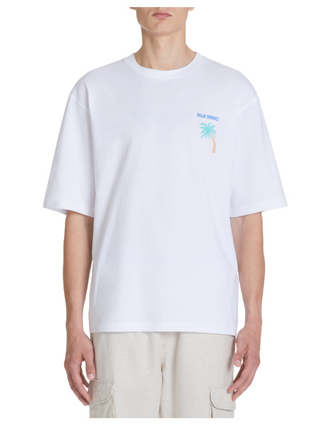 Celio Weißes Herren-T-Shirt in Übergröße Celio Jecalif