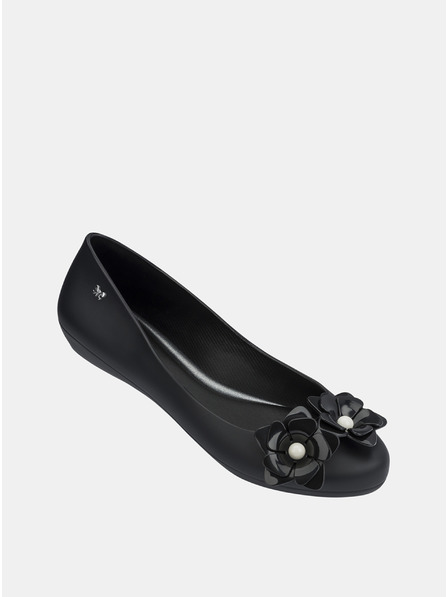 Zaxy Schwarze Ballerinas mit Blumenapplikation an der Fußspitze Zaxy Flower