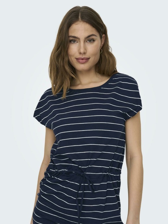 ONLY Weiß und blau gestreiftes Damenkleid ONLY