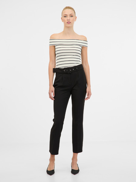 Orsay Weiß-schwarzes Damen-Kurzarm-T-Shirt ORSAY