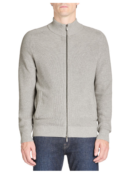 Celio Graue Herrenstrickjacke mit Reißverschluss Celio Jeshintano