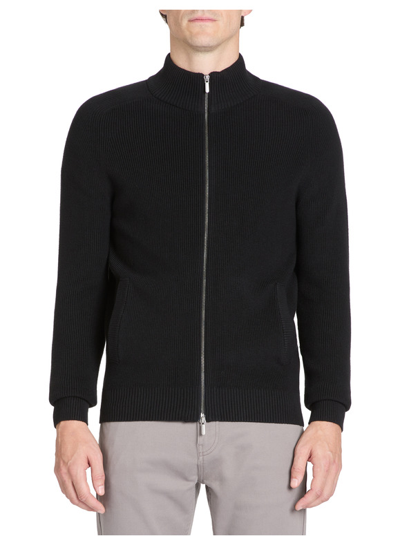 Celio Schwarze Herren Strickjacke mit Reißverschluss Celio Jipyspooky