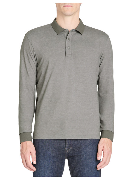Celio Graues Herren Langarm-Poloshirt Celio Janime