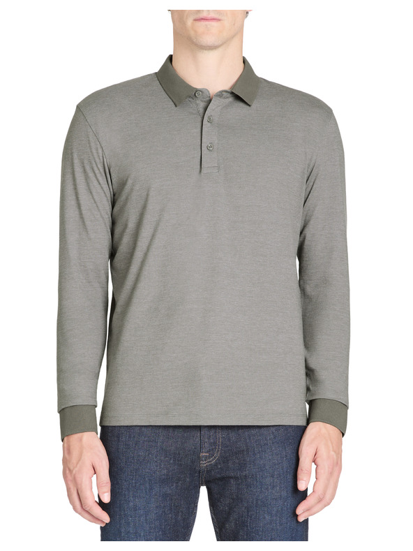 Celio Graues Herren Langarm-Poloshirt Celio Janime