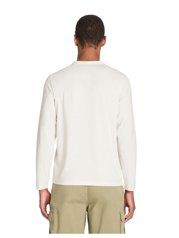 Celio Cremefarbenes Herren-Langarm-T-Shirt Celio Fegetiml