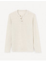 Celio Cremefarbenes Herren-Langarm-T-Shirt Celio Fegetiml