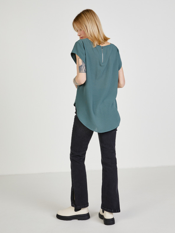 ONLY Grüne Bluse mit Reißverschluss im Rücken ONLY Vic