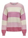 ONLY Rosa gestreifter Pullover für Frauen ONLY