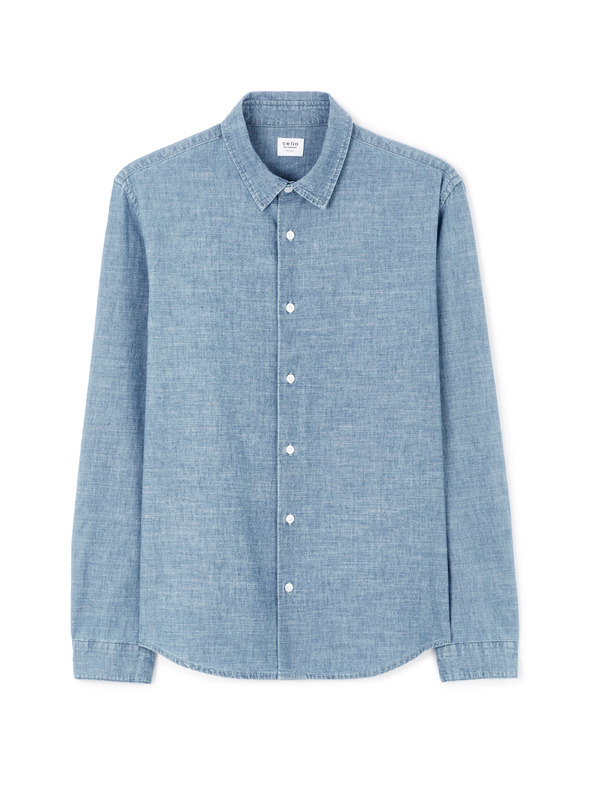 Celio Blaues Herrenhemd Celio Lachambray