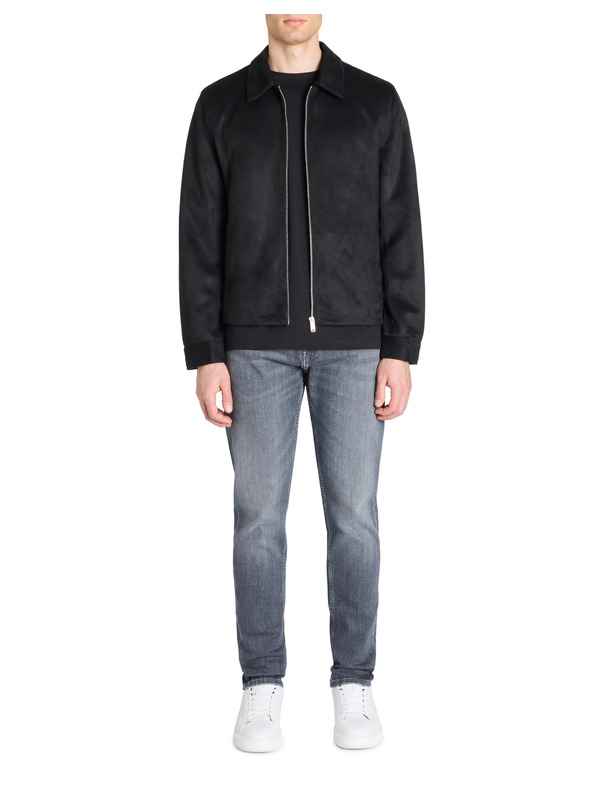 Celio Schwarze Herren-Wildlederjacke Celio Lufaster
