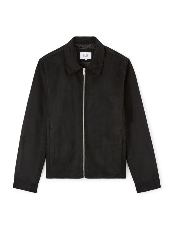 Celio Schwarze Herren-Wildlederjacke Celio Lufaster