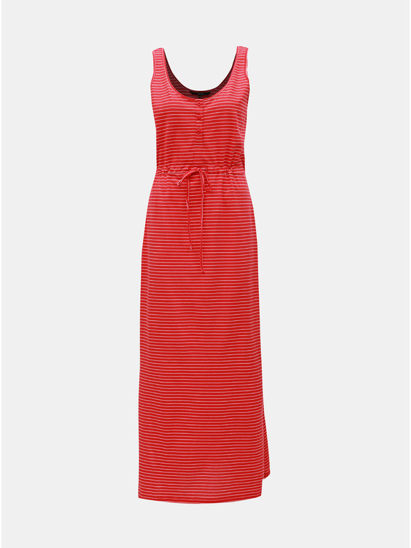 Vero Moda Rot gestreiftes Basic-Maxikleid mit Knöpfen und Schlitzen VERO MODA Daina