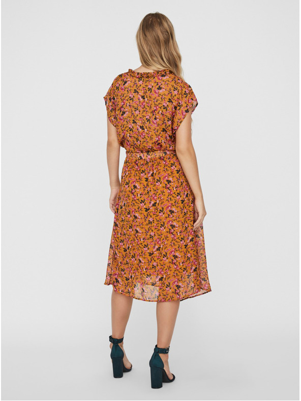 Vero Moda Senffarbene Blumenbluse VERO MODA Vilde