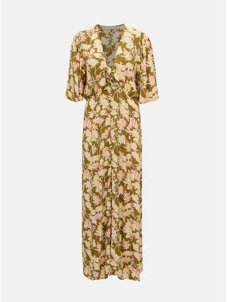 Pieces Khaki geblümtes Maxikleid Pieces Polly