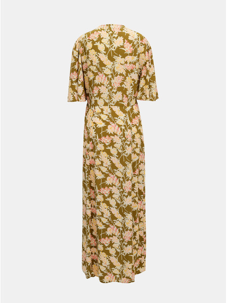 Pieces Khaki geblümtes Maxikleid Pieces Polly