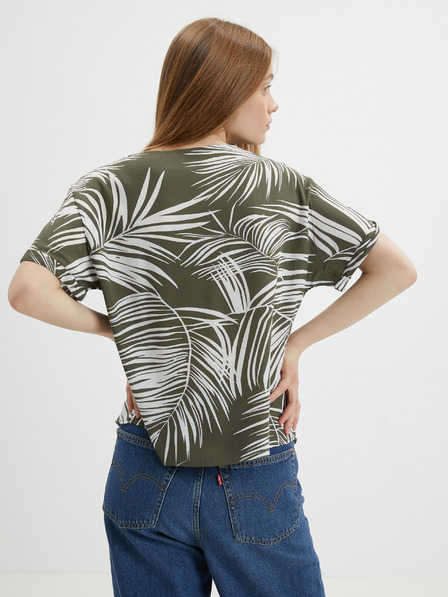 ONLY Khaki-gemusterte Bluse NUR Augustina