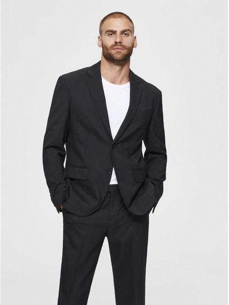 SELECTED Schwarzer Blazer aus einer Wollmischung Selected Homme Stock
