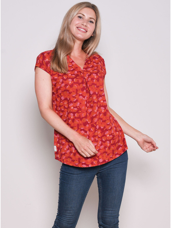 Brakeburn Rot gemustertes T-Shirt Brakeburn