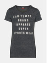 Sam 73 Dunkelgraues Damen-T-Shirt bedruckt mit SAM 73 Penny