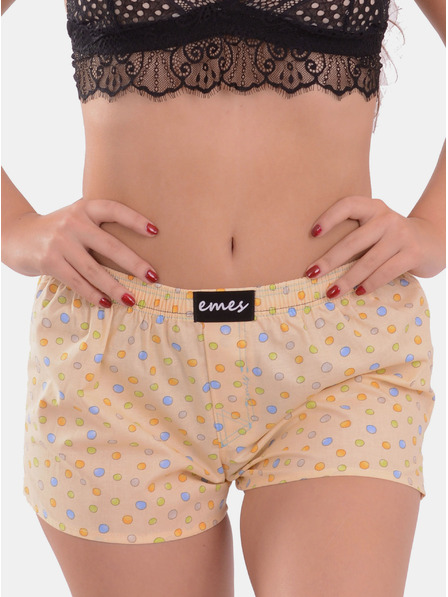 Emes Hellgelbe gemusterte Shorts für Damen von Emes