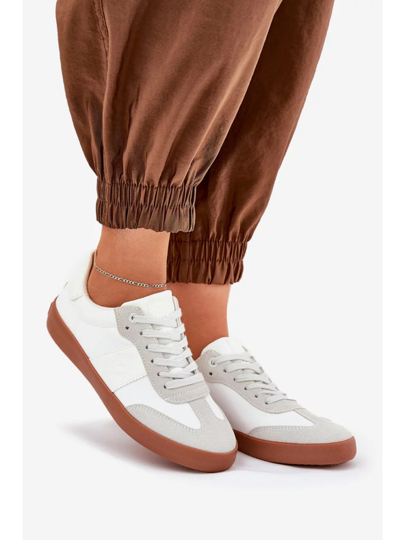 BIG STAR SHOES Damen Stoff Sneaker Big Star – weiß-grau