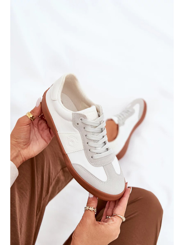 BIG STAR SHOES Damen Stoff Sneaker Big Star – weiß-grau