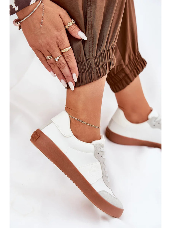 BIG STAR SHOES Damen Stoff Sneaker Big Star – weiß-grau