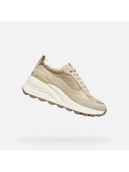 Geox Cremefarbene Damen-Turnschuhe Geox Spherica EC13