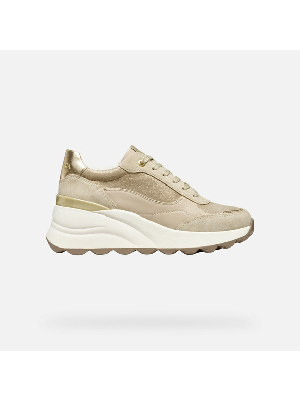 Geox Cremefarbene Damen-Turnschuhe Geox Spherica EC13