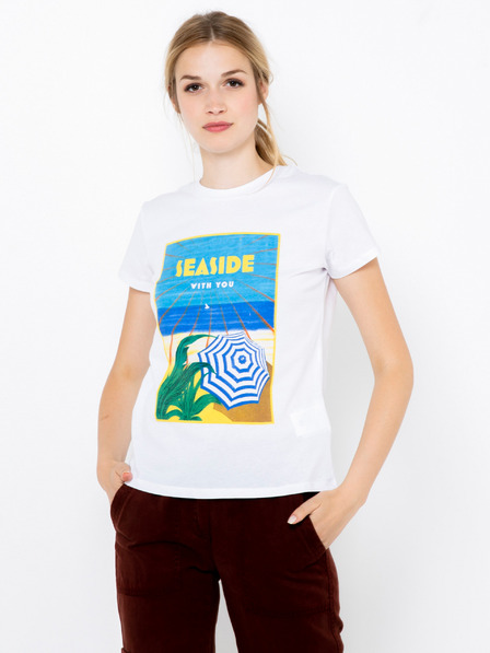 CAMAIEU Weißes T-Shirt mit Druck CAMAIEU