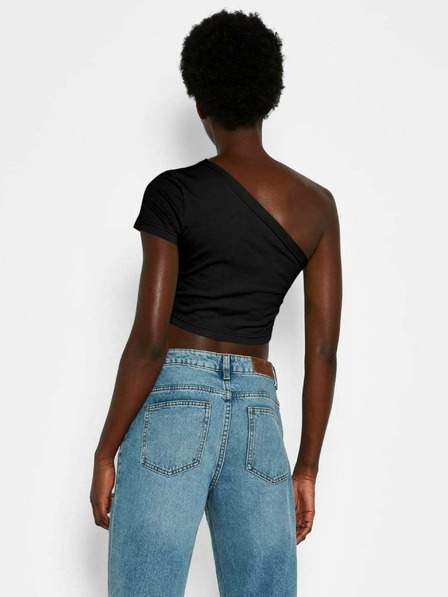 Noisy May Schwarzes asymmetrisches Crop-Top Noisy May Nini
