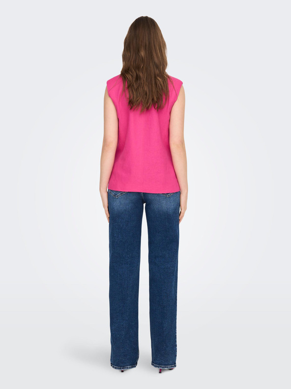 ONLY Dunkelrosa Damen Leinenweste ONLY Caro