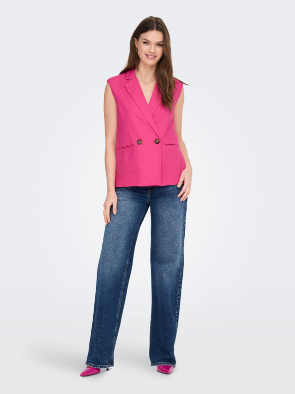 ONLY Dunkelrosa Damen Leinenweste ONLY Caro
