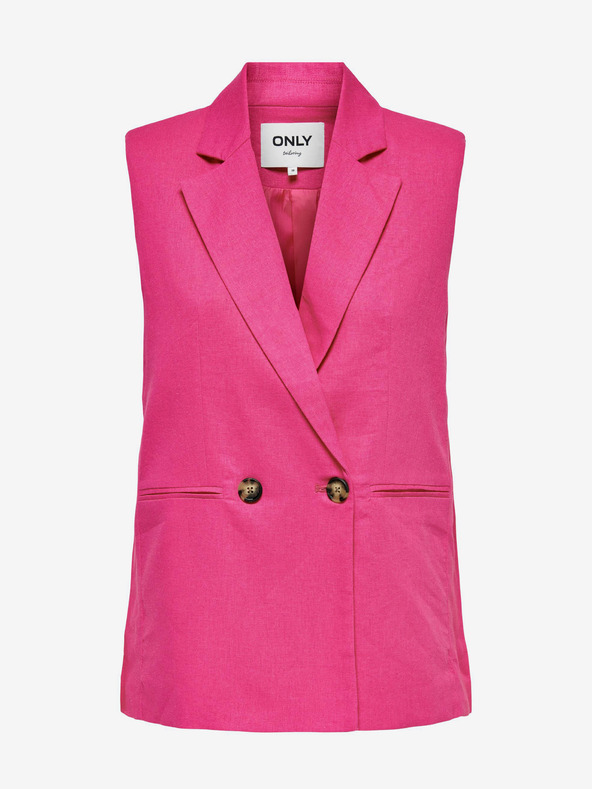 ONLY Dunkelrosa Damen Leinenweste ONLY Caro