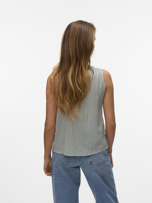 Vero Moda Weiß und grün gestreifte Damenbluse Vero Moda BUMPY