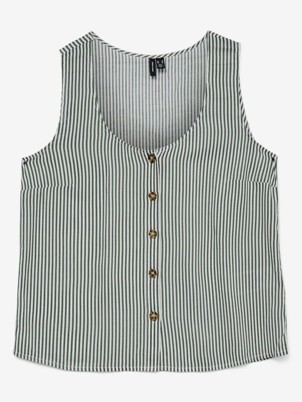 Vero Moda Weiß und grün gestreifte Damenbluse Vero Moda BUMPY