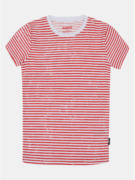 Sam 73 Rot-weißes gestreiftes Kinder-T-Shirt SAM 73