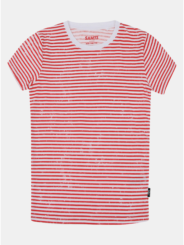 Sam 73 Rot-weißes gestreiftes Kinder-T-Shirt SAM 73