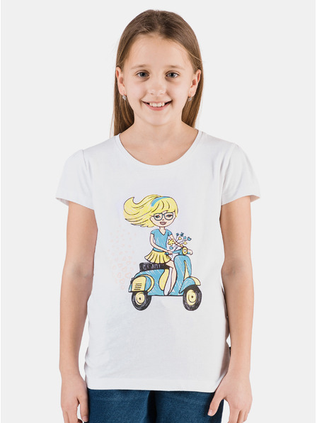 Sam 73 Weißes Mädchen-T-Shirt mit Aufdruck SAM 73 Aldiaro