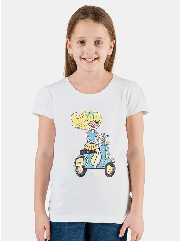 Sam 73 Weißes Mädchen-T-Shirt mit Aufdruck SAM 73 Aldiaro