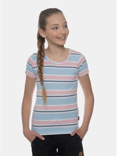 Sam 73 Hellblaues gestreiftes Mädchen-T-Shirt SAM 73