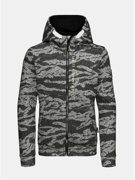 Sam 73 Graue gemusterte Jungen-Kapuzenjacke SAM 73