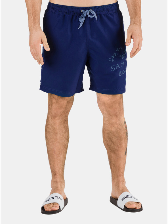 Sam 73 Blaue bedruckte Badeshorts für Herren SAM 73
