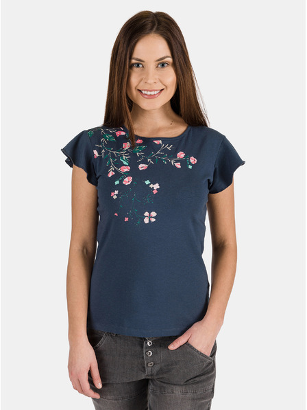 Sam 73 Dunkelblau Damen-T-Shirt mit Aufdruck SAM 73 Lepsa